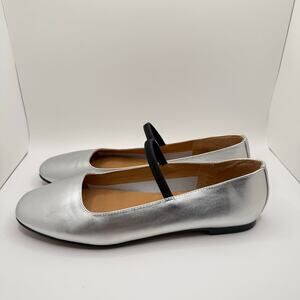 Madewell Woman’s The Greta Silver Black Ballet Slip On Flat - Size 7.5